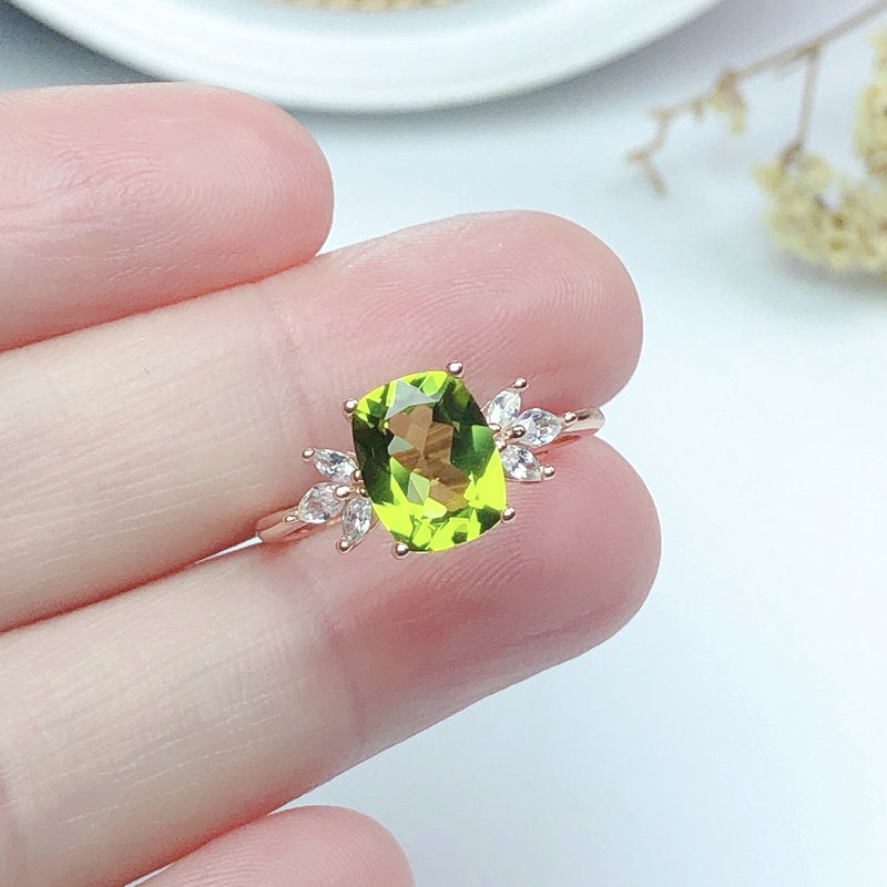 Wholesale Live Mouth Adjustable Peridot Copper Ring